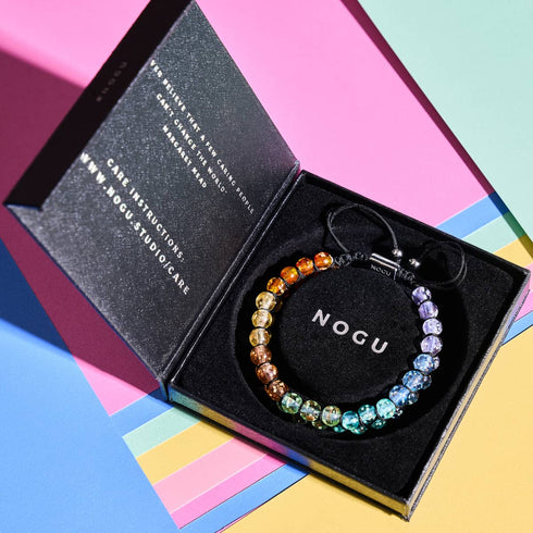 Chakra arc-en-ciel | Bracelet en verre transparent Luciole